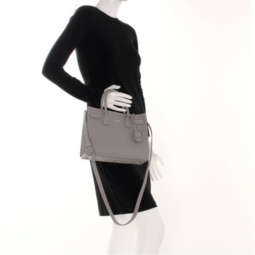 Saint Laurent Grained Calfskin Small Sac De Jour Grey - Picture 16 of 16